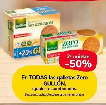 Carrefour Market En todas las galletas zero gullón, iguales o combinadas oferta