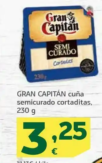 HiperDino Cuña semicurado cortaditas, 230 g gran capitán oferta