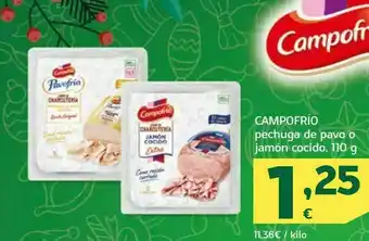 HiperDino Pechuga de pavo o jamón cocido campofrío 110 g oferta