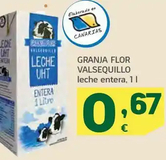 HiperDino Leche entera granja flor valsequillo 1 l oferta