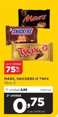 Alimerka MARS, SNICKERS O TWIX oferta