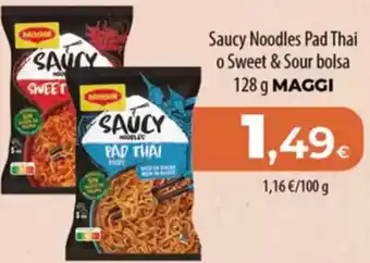 Spar Tenerife MAGGI Saucy Noodles Pad Thai o Sweet & Sour bolsa oferta