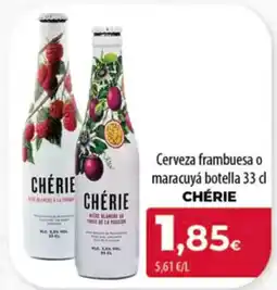 Spar Tenerife CHÉRIE Cerveza frambuesa o maracuyá botella oferta