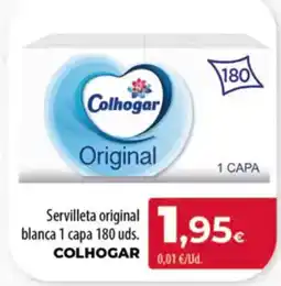 Spar Tenerife COLHOGAR Servilleta original blanca 1 capa 180 uds. oferta