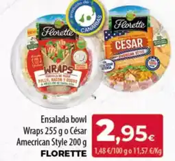 Spar Tenerife FLORETTE Ensalada bowl Wraps o César American Style oferta