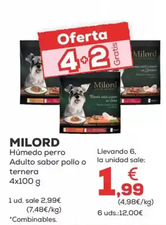 Kiwoko MILORD Húmedo perro Adulto sabor pollo o ternera oferta