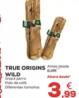 Kiwoko TRUE ORIGINS WILD Snack perro Palo de café Diferentes tamaños oferta