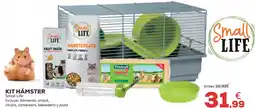 Kiwoko SMALL LIFE Kit hámster incluye: alimento, snack, viruta, comedero, bebedero y jaula oferta