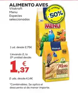 Kiwoko VITAKRAFT Alimento aves menu especies oferta