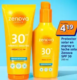 Action ZENOVA Protector solar en espray o leche solar SPF 30 oferta