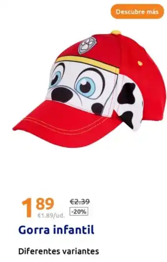 Action Gorra infantil oferta