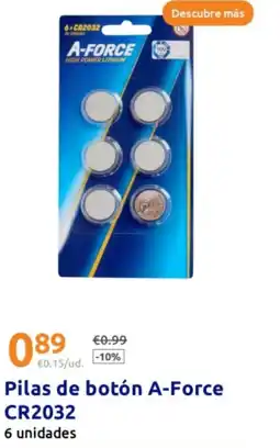 Action A-FORCE Pilas de boton CR2032 oferta