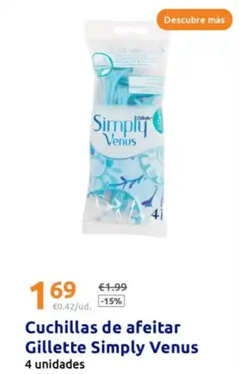 Action Cuchillas de afeitar Gillette Simply Venus oferta