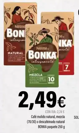 Cash Ifa BONKA Café molido natural, mezcla (70/30) o descafeinado natural paquete oferta