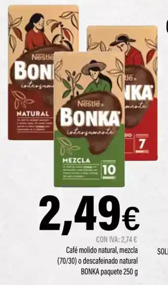 Cash Ifa BONKA Café molido natural, mezcla (70/30) o descafeinado natural paquete oferta