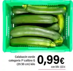 Cash Ifa Calabacín verde categoría 1ª calibre G (21/30 cm) oferta
