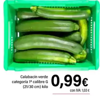 Cash Ifa Calabacín verde categoría 1ª calibre G (21/30 cm) oferta