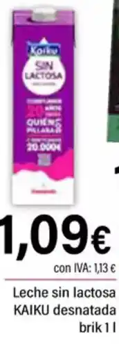 Cash Ifa KAIKU Leche sin lactosa desnatada oferta