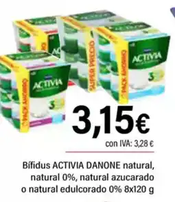 Cash Ifa ACTIVIA DANONE Bifidus natural, natural 0%, natural azucarado o natural edulcorado 0% oferta