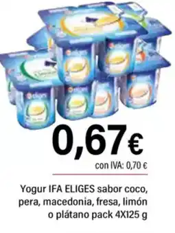 Cash Ifa IFA ELIGES Yogur sabor coco, pera, macedonia, fresa, limón o plátano oferta