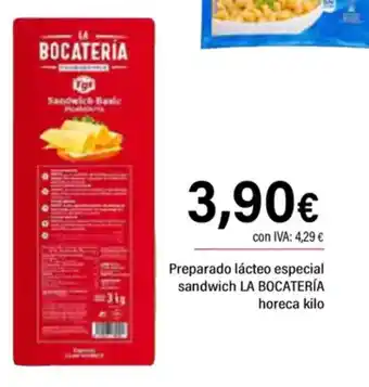 Cash Ifa LA BOCATERÍA Preparado lácteo especial sandwich horeca oferta