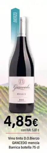 Cash Ifa GANCEDO Vino tinto D.O.Bierzo mencía Barrica oferta