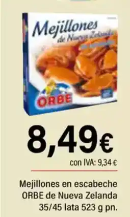 Cash Ifa ORBE Mejillones en escabeche de Nueva Zelanda 35/45 lata oferta