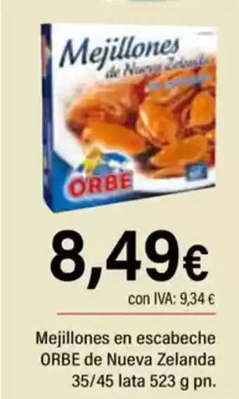 Cash Ifa ORBE Mejillones en escabeche de Nueva Zelanda 35/45 lata oferta