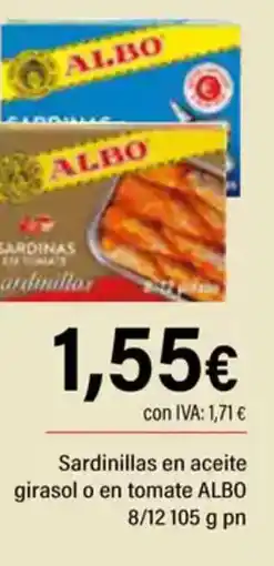 Cash Ifa ALBO Sardinillas en aceite girasol o en tomate 8/12 oferta