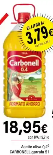 Cash Ifa CARBONELL  Aceite oliva 0,4° garrafa oferta