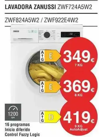 Milar Lavadora Zanussi Zwf24a5w2 Zwf824a5w2 Zwf922e4w2 oferta