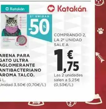 Supercor Arena Para Gato Ultra Aglomerante Antibacteriano Aroma Talco Katakán oferta