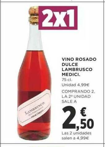 Supercor Vino Rosado Dulce Lambrusco Medici oferta