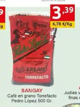 Supermercados Extremadura SANGAY Café en grano Torrefacto Pedro López oferta