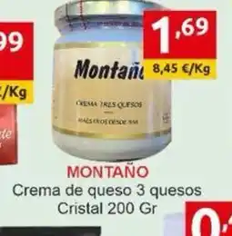 Supermercados Extremadura MONTAÑO Crema de queso 3 quesos oferta