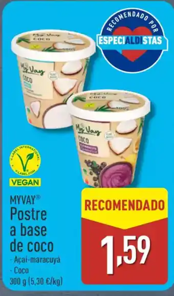 ALDI MYVAY Postre a base de coco oferta