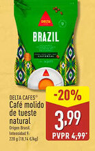 ALDI DELTA CAFES Café molido de tueste natural oferta