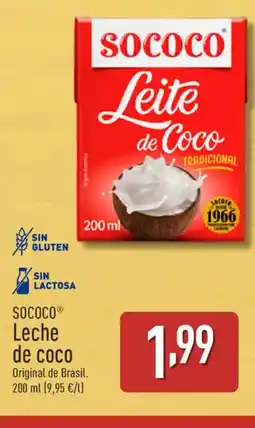 ALDI SOCOCO Leche de coco oferta