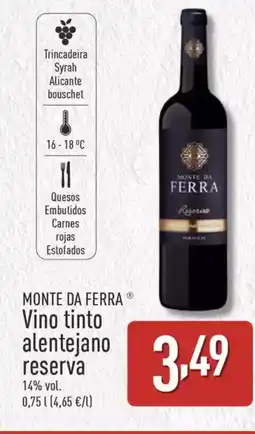 ALDI MONTE DA FERRA Vino tinto alentejano oferta