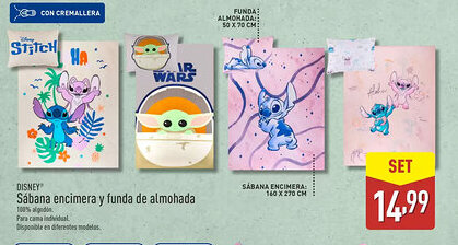 ALDI DISNEY Sábana encimera y funda de almohada oferta