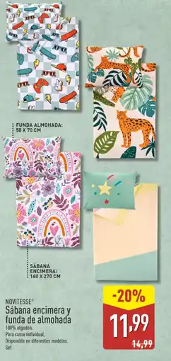 ALDI NOVITESSE Sábana encimera y funda de almohada oferta