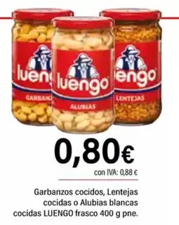 Cash Ifa LUENGO Garbanzos cocidos, Lentejas cocidas o Alubias blancas cocidas frasco oferta