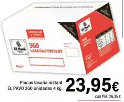 Cash Ifa EL PAVO Placas lasaña instant 360 unidades oferta