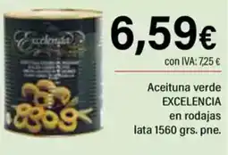 Cash Ifa EXCELENCIA Aceituna verde en rodajas lata 1560 grs. pne. oferta