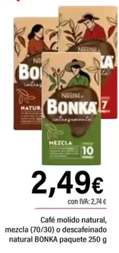 Cash Ifa BONKA Café molido natural, mezcla (70/30) o descafeinado natural paquete oferta