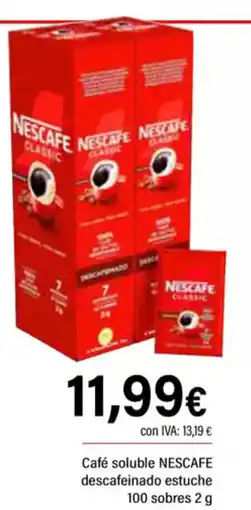Cash Ifa NESCAFE Café soluble descafeinado estuche 100 sobres oferta