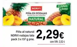 Cash Ifa NORVI Piña al natural rodajas lata oferta