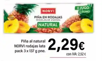 Cash Ifa NORVI Piña al natural rodajas lata oferta