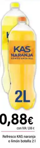 Cash Ifa KAS Refresco naranja o limón oferta