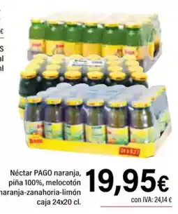 Cash Ifa PAGO Néctar naranja, piña 100%, melocotón o naranja-zanahoria-limón oferta